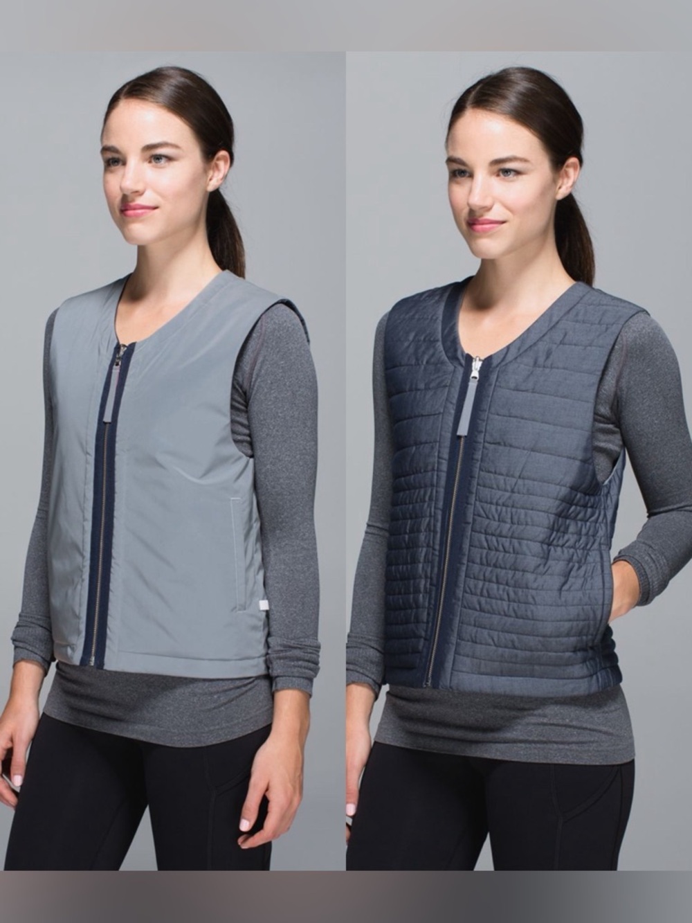 Lululemon Light & Bright Vest - Reversible - Full Zipup - Grey